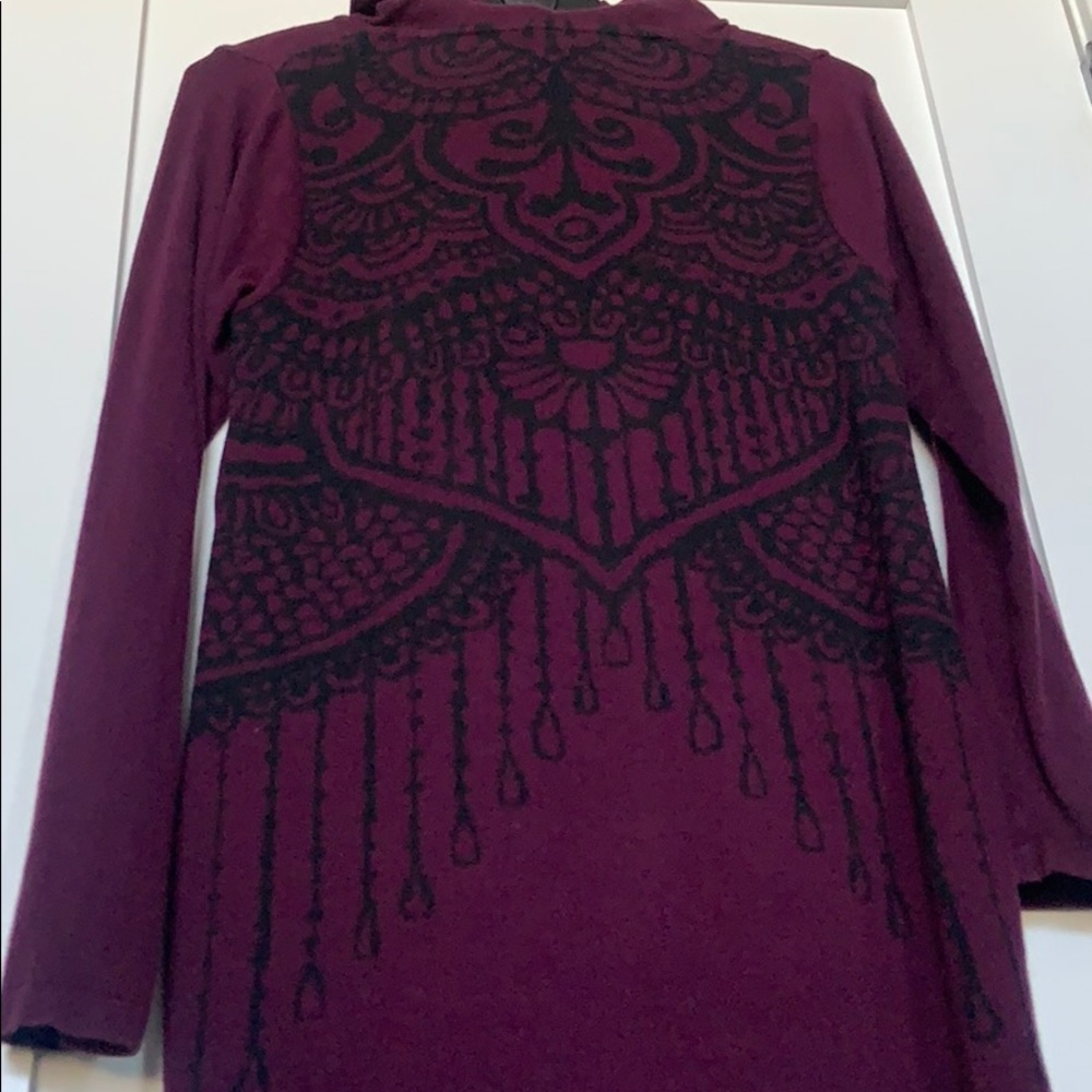 prAna patterned purple long zip jacket 100% organic cotton